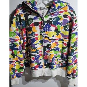 A Bathing Ape shark Full Zip Multicolored Jacket Size L